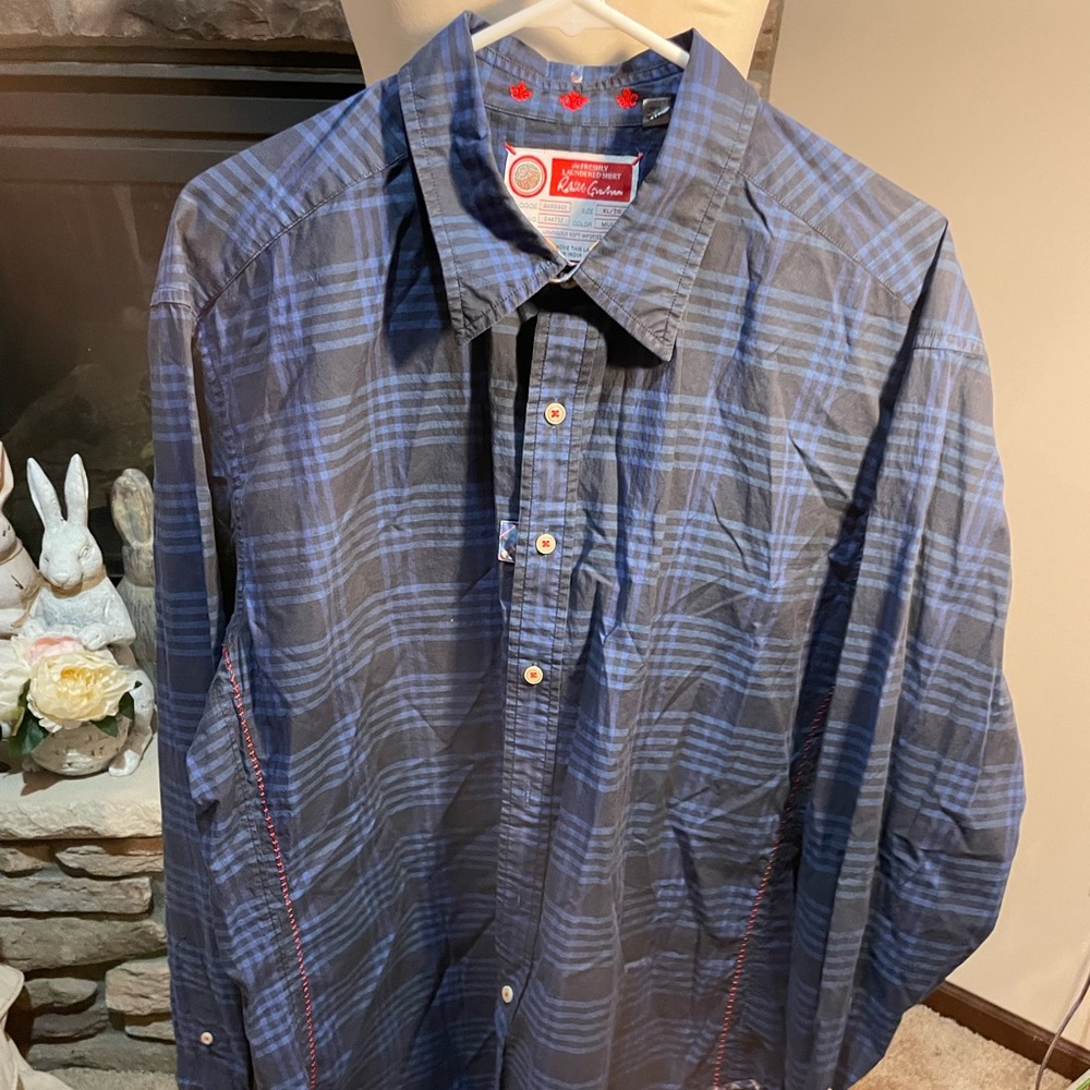 Robert Graham Navy and Blue Checkered Shirt